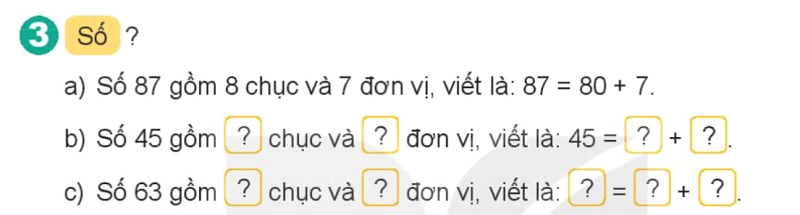 Bài số 11: Giải luyện tập câu 3 trang 9 SGK Toán 2 tập 1