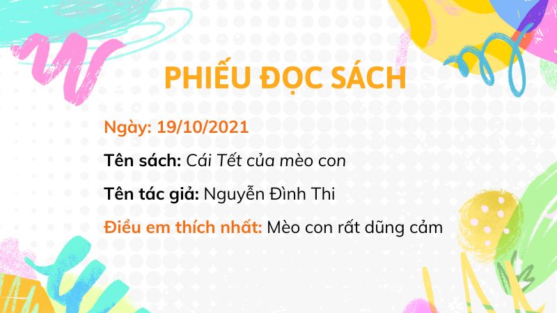 Câu 1: Cho biết phiếu đọc sách dưới đây của bạn Nam có những nội dung gì