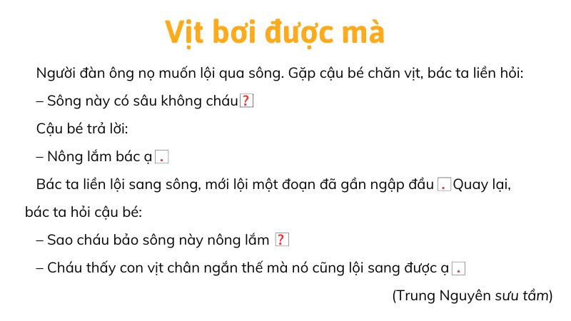 Câu 10 Chọn dấu chấm hoặc dấu chấm hỏi thay cho ô vuông trả lời