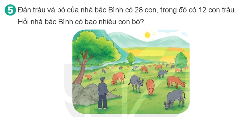 Bài số 10: Giải luyện tập câu 5 trang 21 SGK Toán 2 tập 1