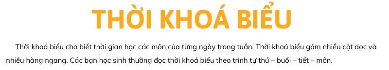 Câu 2: Đọc Bài 10: Thời khóa biểu 1