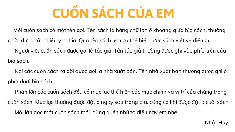 Câu 2: Đọc Bài 15: Cuốn sách của em