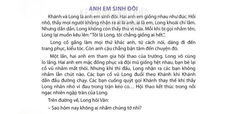 Câu 2: Đọc Bài 3: Anh em sinh đôi 1