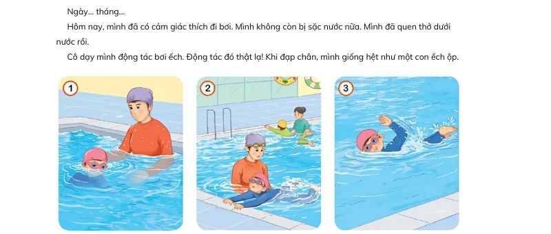 Câu 2: Đọc Bài 5: Nhật kí tập bơi đoạn 2