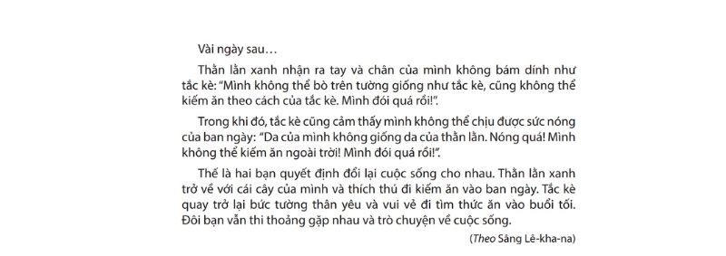 Câu 2: Đọc Bài 5: Thằn lằn xanh và tắc kè 2