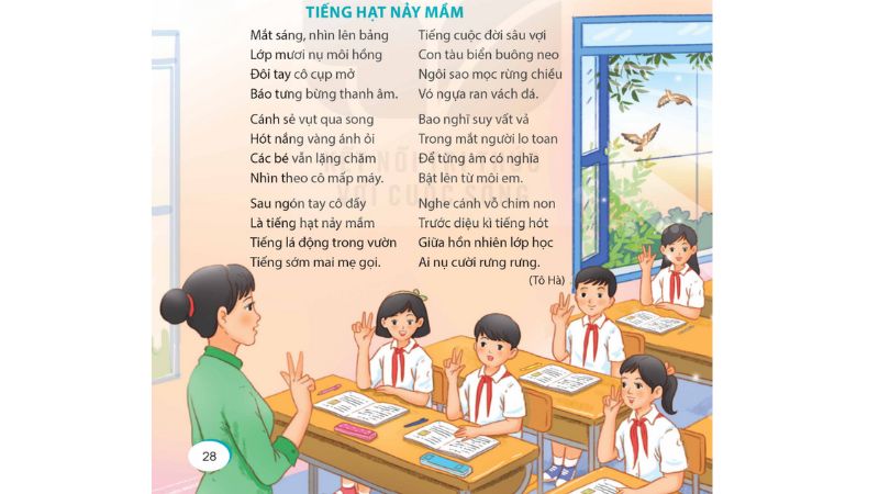 Câu 2: Đọc bài 5 tiếng hạt nảy mầm