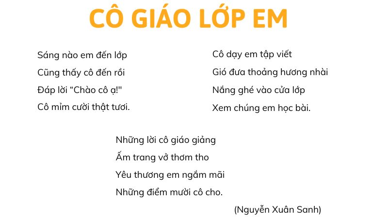 Câu 2: Đọc Bài 9: Cô giáo lớp em