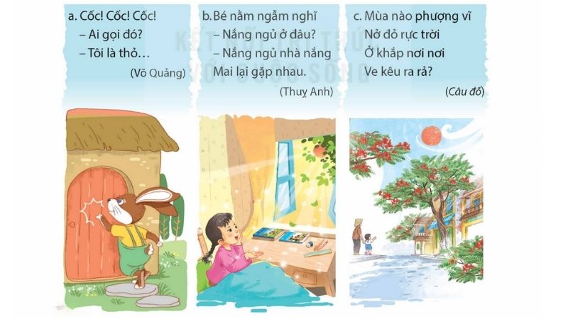 Câu 2: Trong những đoạn trích dưới đây, từ nào được dùng để hỏi?