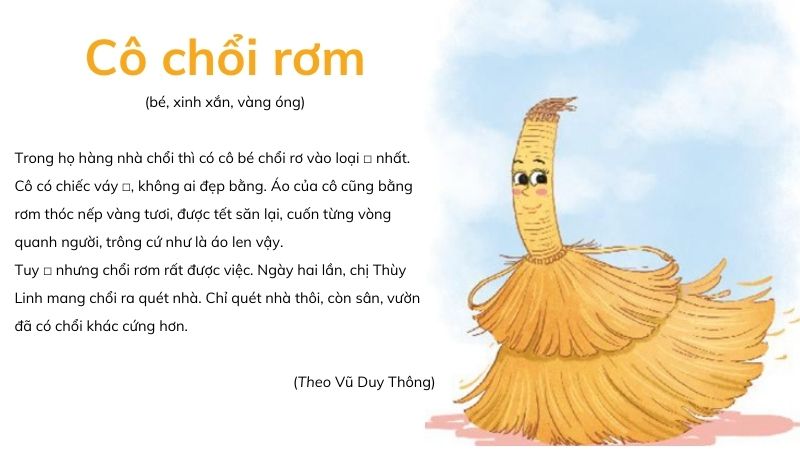 Câu 3: Dựa vào tranh, chọn từ thích hợp thay cho ô vuông. câu hỏi