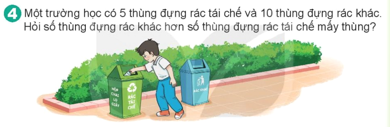 Bài số 4: Giải hoạt động câu 4 trang 17 SGK Toán 2 tập 1