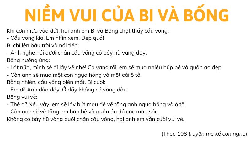 Đọc Bài 3: Niềm vui của Bi và Bống