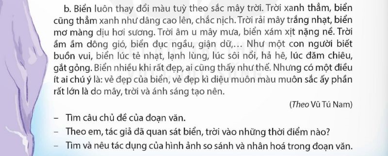 b Câu 1 trang 70 sgk Tiếng Việt lớp 5 Tập 1