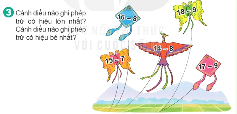 Bài số 16: Giải luyện tập câu 3 trang 45 SGK Toán 2 tập 1