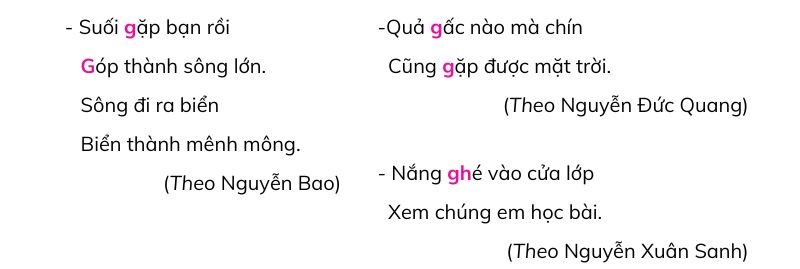 câu 2: Chọn g hoặc gh thay cho ô vuông bài 20 trả lời