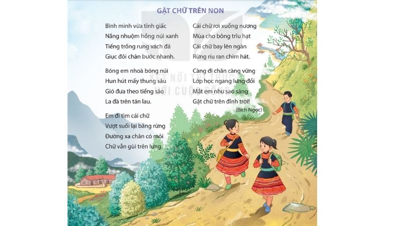 Câu 2: Đọc Bài 15: Gặt chữ trên non