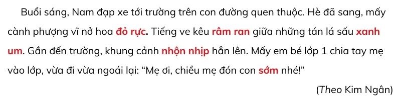 Câu 3: Chọn từ chỉ đặc điểm trong khung thay cho ô vuông bài 10 trả lời