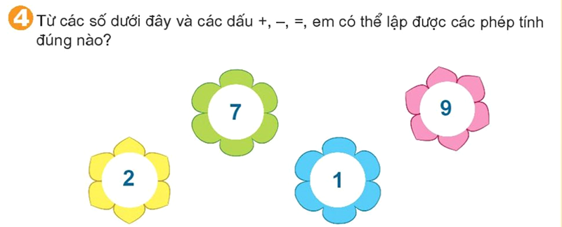 Bài số 4: Giải luyện tập câu 4 trang 107 SGK Toán 1 tập 1