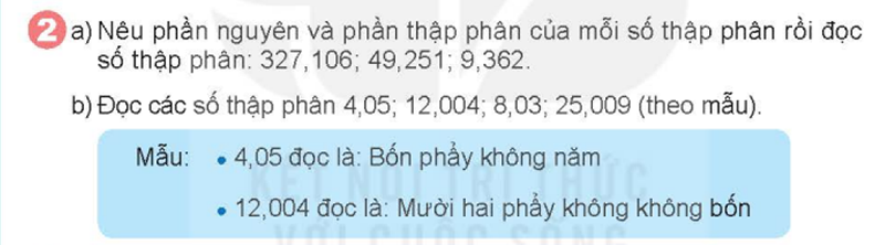 Bài số 5: Giải hoạt động câu 2 trang 36 SGK Toán 5 tập 1