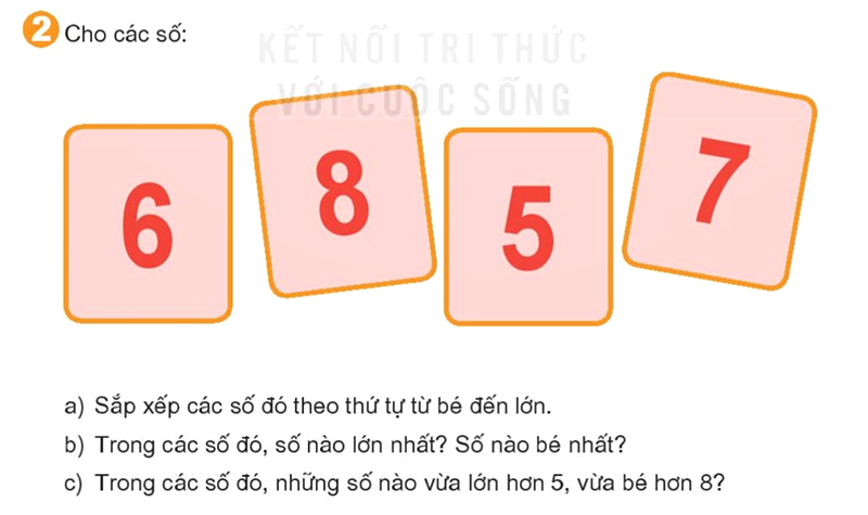 Bài số 5: Giải luyện tập câu 2 trang 104 SGK Toán 1 tập 1