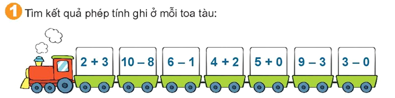 Bài số 5: Giải luyện tập câu 1 trang 108 SGK Toán 1 tập 1