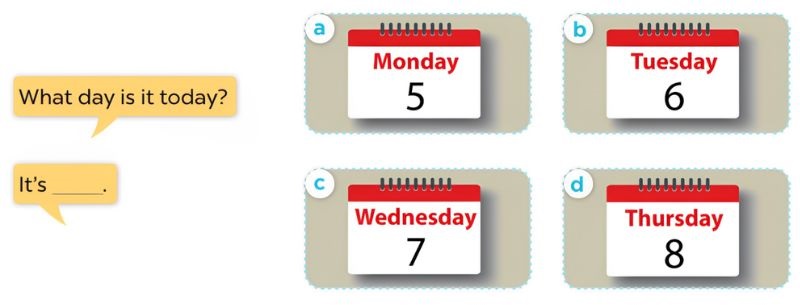 Listen, point and say Lesson 1 Unit 3: My week