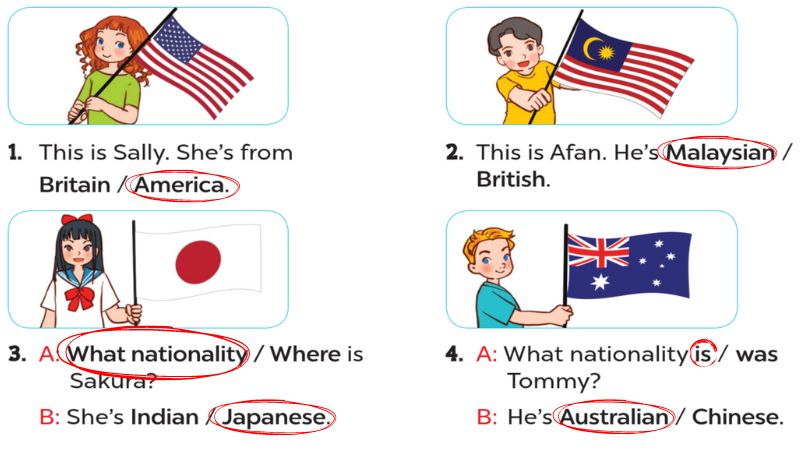 Read and circle Lesson 1 Unit 3: My foreign friends answer