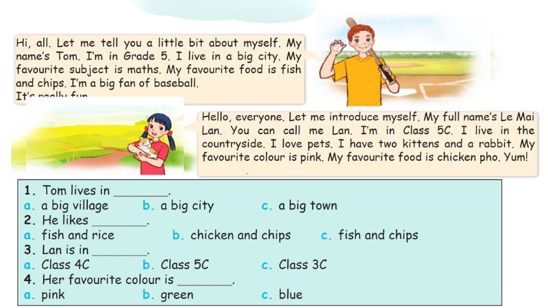 Read and circle Lesson 3 Unit 1: All about me