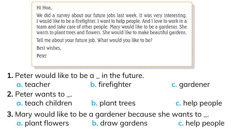 Read and circle Lesson 3 Unit 5: My future job