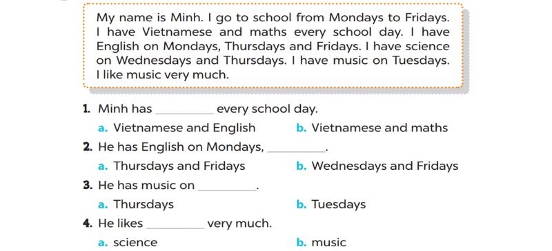 Read and circle Lesson 3 Unit 7: Our timetable