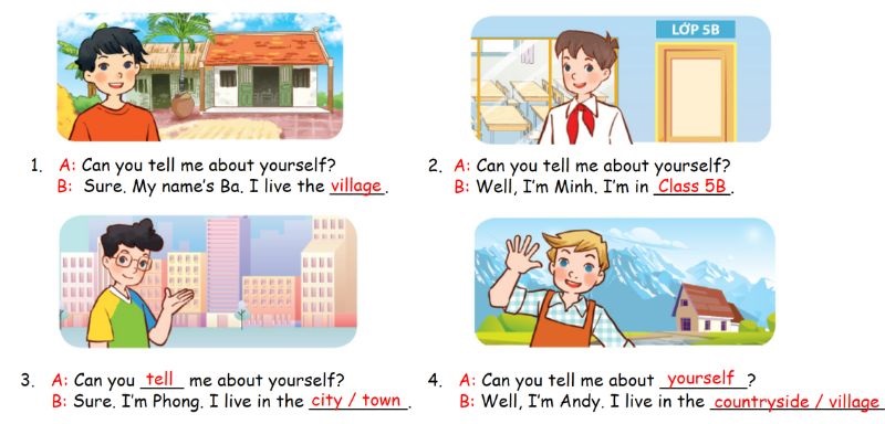 Read and complete Lesson 1 Unit 1: All about me answer