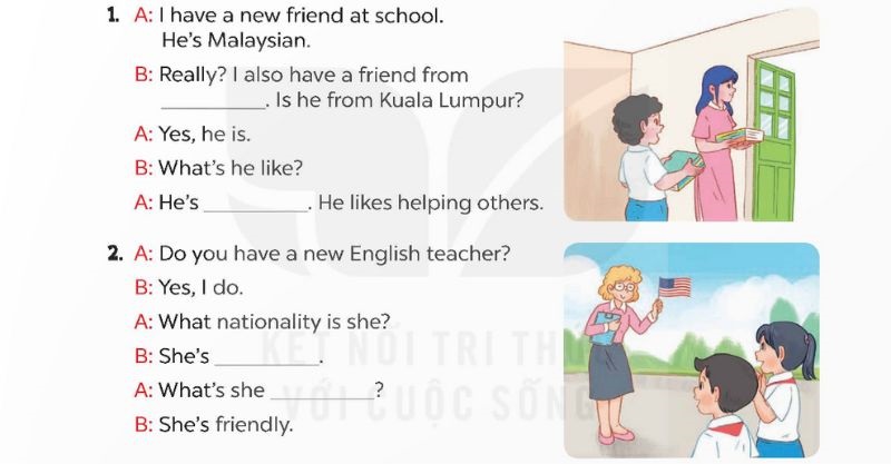 Read and complete Lesson 2 Unit 3: My foreign friends