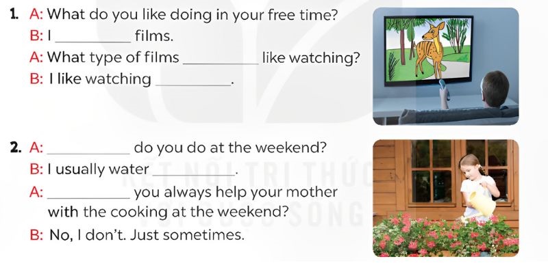 Read and complete Lesson 2 Unit 4: Our free-time activities