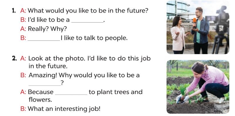 Read and complete Lesson 2 Unit 5: My future job