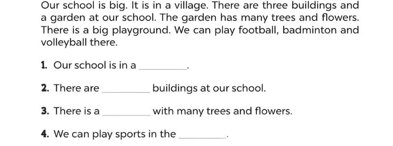 Read and complete Lesson 3 Unit 6: Our school facilities