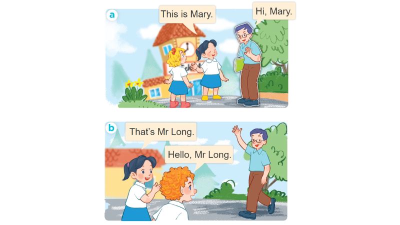 Task 1. Unit 3 lớp 3 Lesson 1: Look, listen and repeat