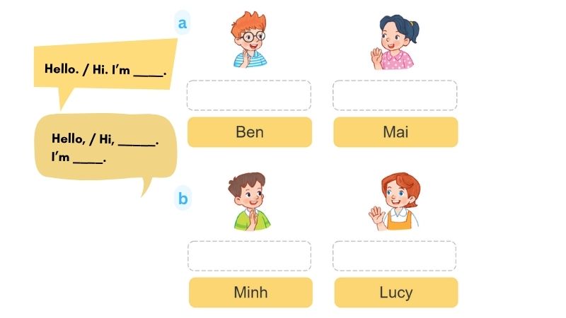 Task 2. Unit 1 lớp 3 Lesson 1: Listen, point and say