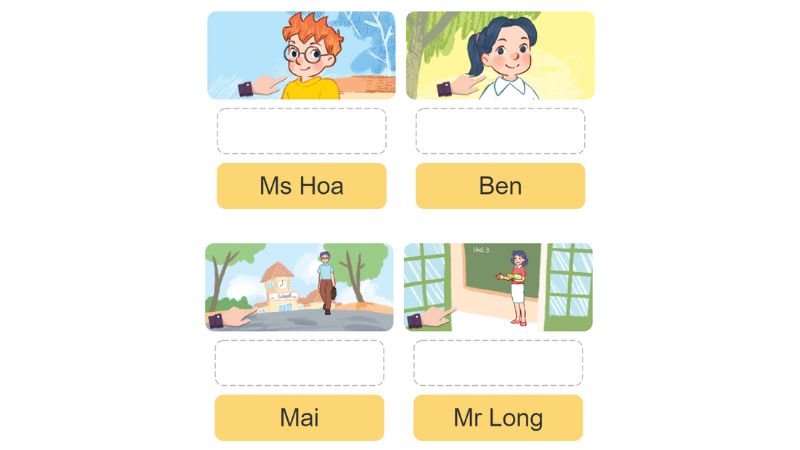 Task 2. Unit 3 lớp 3 Lesson 1: Listen, point and say