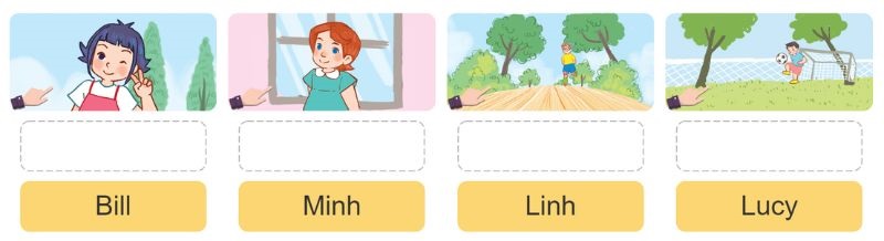 Task 2. Unit 3 lớp 3 Lesson 2: Listen, point and say