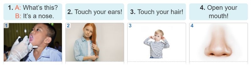 Task 4. Unit 4 lớp 3 Lesson 3: Listen and match