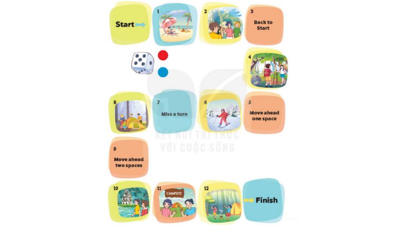 Board game. Roll a dice. Listen and answer Review 2 Extension activities Tiếng Anh lớp 5