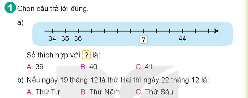 Bài số 1: Giải luyện tập câu 1 trang 135 SGK Toán 2 tập 1