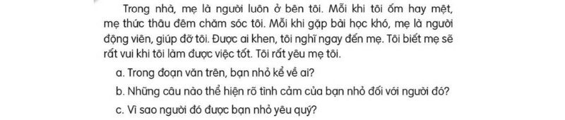 Câu 1 trang 122 Tiếng Việt 2 tập 1 Kết nối tri thức