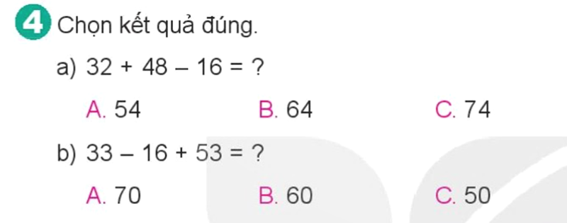 Bài số 16: Giải luyện tập câu 4 trang 93 SGK Toán 2 tập 1