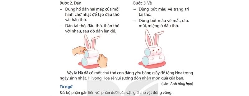 Câu 2: Đọc Bài 21: Làm thỏ con bằng giấy 2