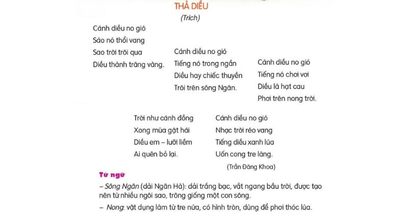 Câu 2: Đọc Bài 21: Thả diều