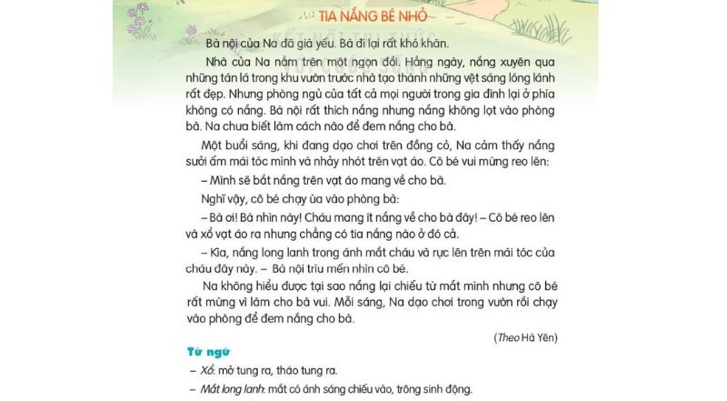 Câu 2: Đọc Bài 21: Tia nắng bé nhỏ