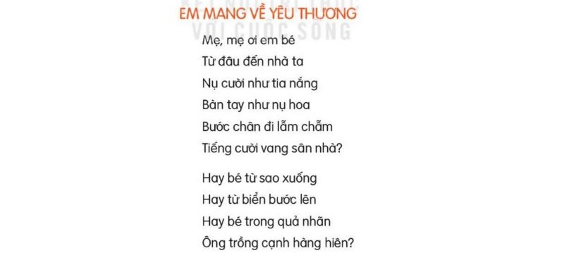 Câu 2: Đọc Bài 26: Em mang về yêu thương 1