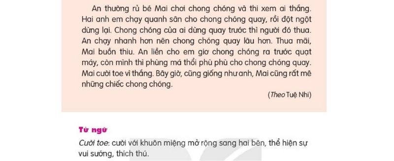 Câu 2: Đọc Bài 32: Chơi chong chóng 2