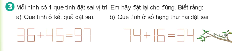 Bài số 3: Giải hoạt động câu 3 trang 76 SGK Toán 2 tập 1