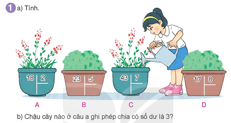 Bài số 3: Giải luyện tập câu 1 trang 74 SGK Toán 3 tập 1